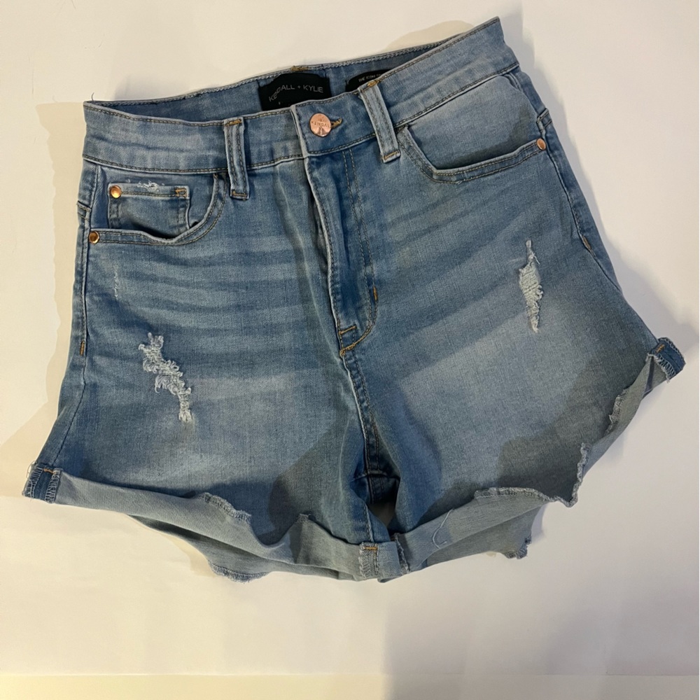 Kendall + Kylie The Icon Shorts High Rise Jean Denim Shorts Sz 5/27 - Picture 4 of 10